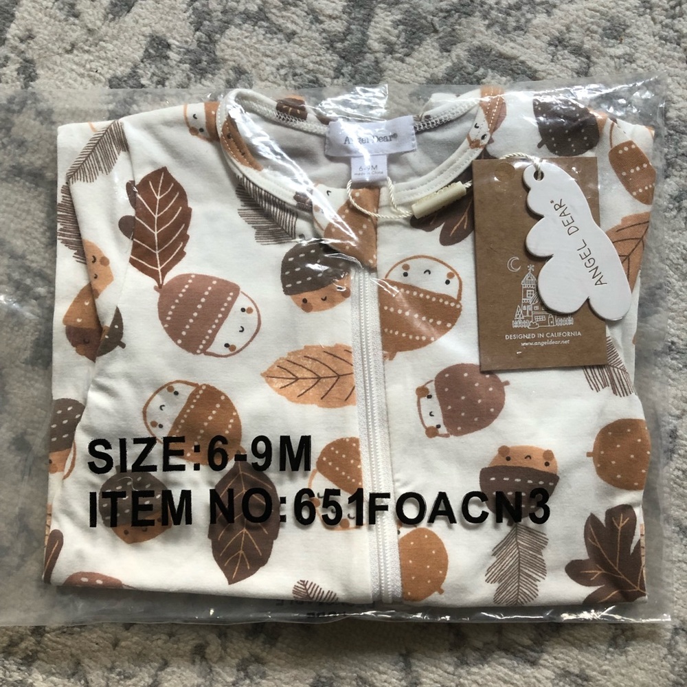 NWT Angel Dear Zipper Footie